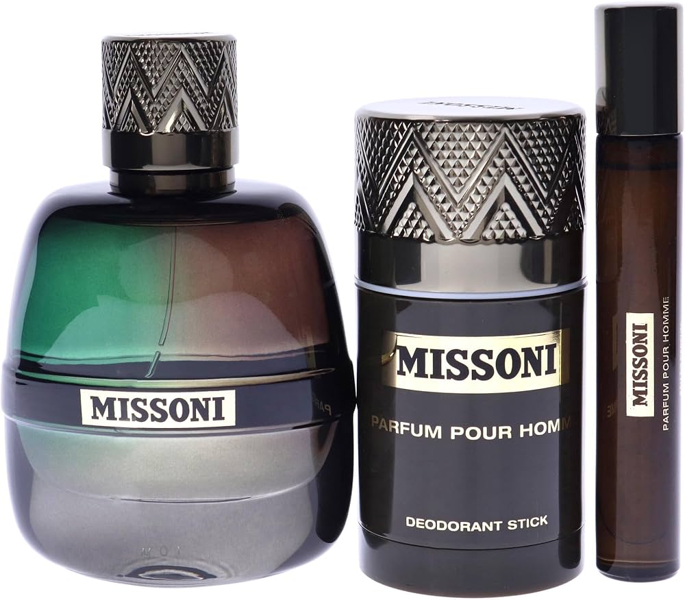 Set Missoni: Pour Homme, Eau de Parfum, für Herren, 100 ml + Pour Homme, Eau de Parfum, für Herren, 10 ml + Pour Homme, Deodorant Stick, für Herren, 75 ml