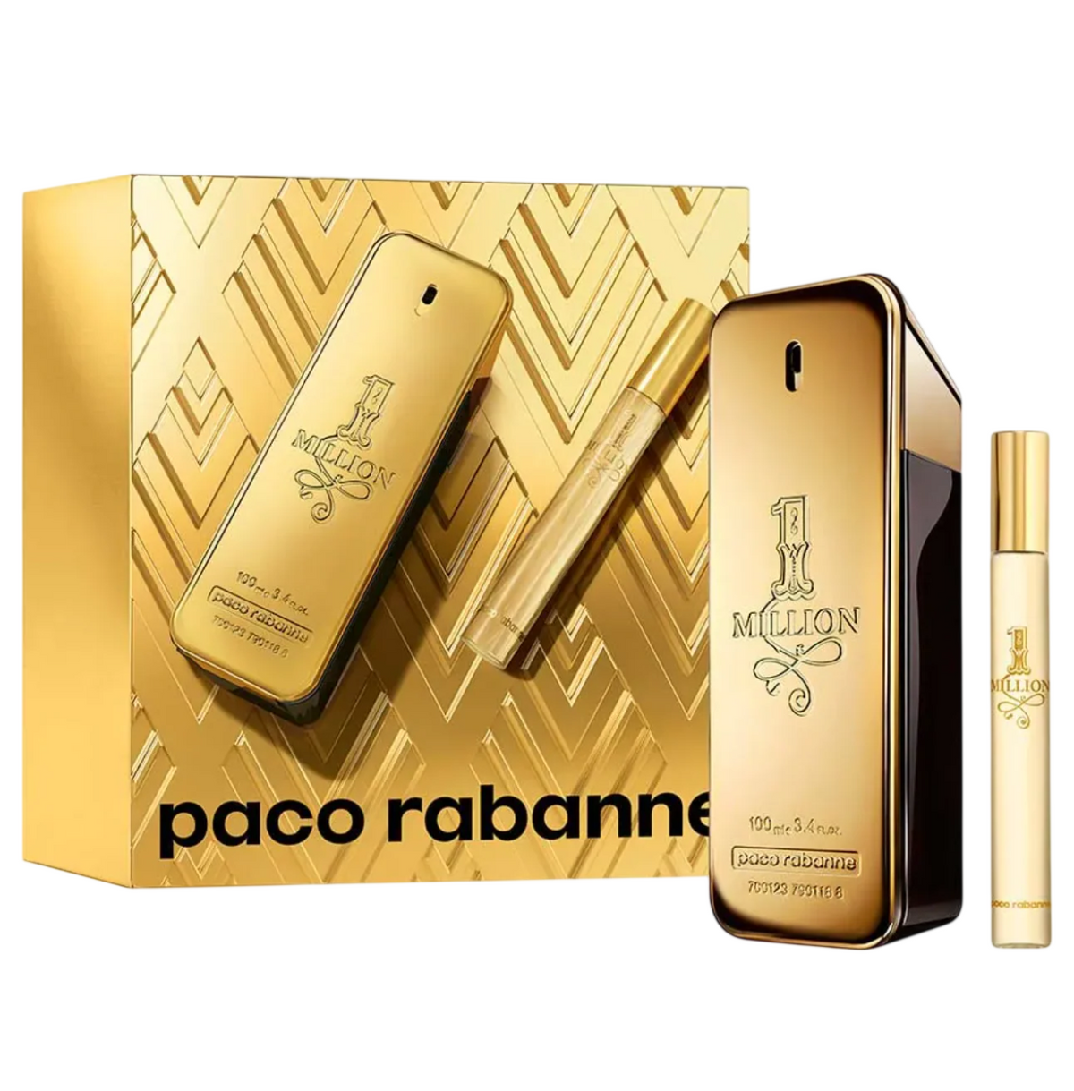 Paco Rabanne Set: 1 Million, Eau de Toilette, für Herren, 100 ml + 1 Million, Eau de Toilette, für Herren, 10 ml