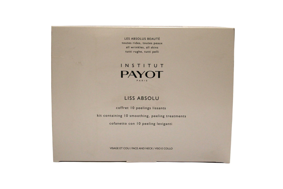 Payot-Set: Liss Absolu, Beseitigt Unreinheiten, Peeling-Puder, 10 Stk., 5 g + Liss Absolu, Beseitigt Unreinheiten, Peeling-Lotion, 10 Stk., 10 ml + Liss Absolu, Hyaluronsäure, Feuchtigkeitsspendende Crememaske, Für das Gesicht, 10 Stk., 20 g