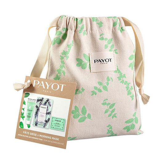 Payot-Set: Pâte Grise, mattierend, Tagespflege, Gel, für das Gesicht, 30 ml + Teens Dream, Weißer Tee-Extrakt, klärend, Tuchmaske, für das Gesicht, morgens, 19 g + Set, Pâte Grise, Löschpapier, 50 Stk.
