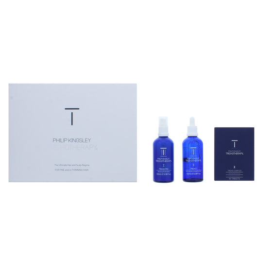 Set Philip Kingsley: Trichotherapy, Iron & Biotin, Hair Supplements, Healthy Hair, 90 + Tricho 7, Hair Spray, For Volume, 100 ml + Trichotherapy, Hair Spray, For Volume, 100 ml
