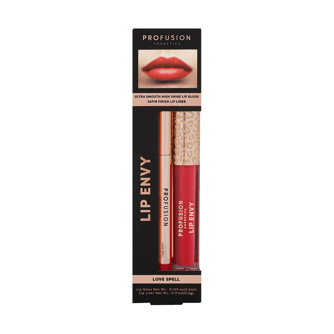 Profusion Cosmetics Set: Lip Envy Love Spell, Lipgloss, 3,5 ml + Lip Envy Love Spell, Lipliner, 0,3 g