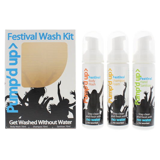 Set Pump'd Up: Festival, Hydrating, Duschgel, 70 ml + Festival, Hydrating, Schaum, 70 ml + Festival, Cleansing, Handgel, 70 ml