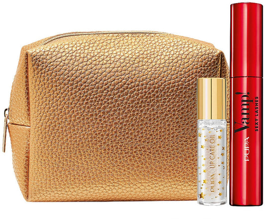 Set Pupa: Vamp!, Nourishing, Lip Oil, 9.5 ml + Vamp! Sexy Lashes, Paraben-Free, Mascara, 001, Black, 12 ml