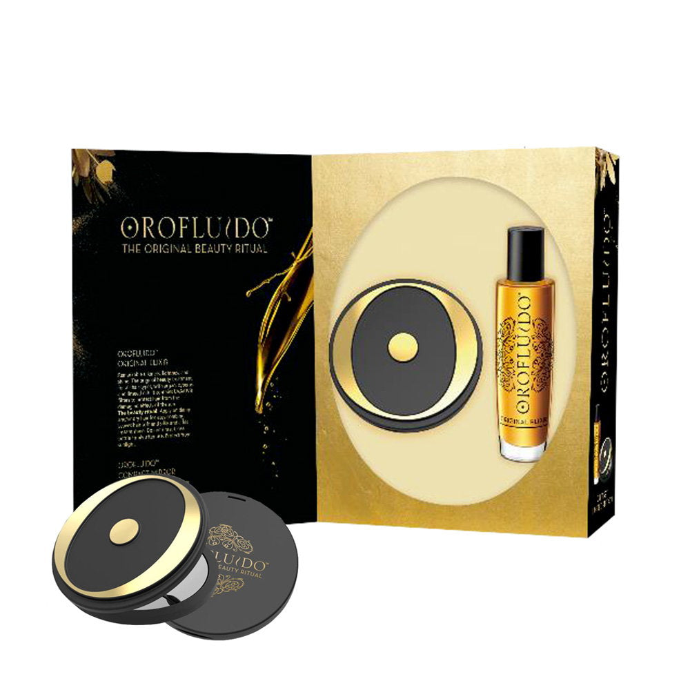 Set Revlon: Orofluido, Hair Oil, For Hydrate/Detangle & Shine, 100 ml + Compact Mirror, Black