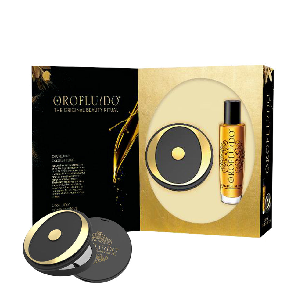 Set Revlon: Orofluido, Hair Oil, For Hydrate/Detangle & Shine, 100 ml + Compact Mirror, Black