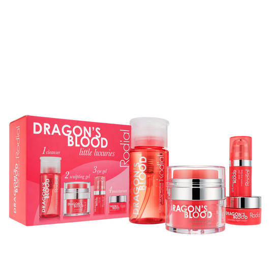 Little Luxuries Kit Set Rodial: Dragon's Blood, Purifying, Micellar Water, For All Skin Types, 100 ml + Dragon's Blood, Sculpting, Gel, For Face, 9 ml + Dragon's Blood, Refreshes & Hydrates, Eye Gel, 5 ml + Dragon's Blood, Hyaluron, Hydrating, Cream, For