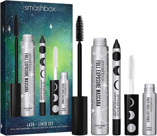 Set Smashbox: Photo Finish, Wimpern-Primer, 4 ml + Always On, Gel-Eyeliner, Brewed, 1,2 g + Full Exposure, wasserfeste Volumen-Mascara, Schwarz, 9,56 ml