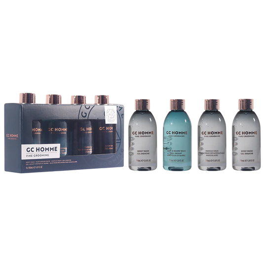 Set The Luxury Bathing Company: GC Homme, Entspannt & Löst Spannungen, Duschgel, 150 ml + GC Homme, Zitrus & Aromatisch, Duschgel & Shampoo 2-in-1, 150 ml + GC Homme, Reinigend & Erfrischend, Duschgel, für alle Hauttypen, 2 Stk., 150 ml