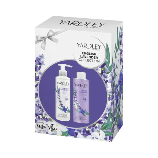 Set Yardley: English Lavender, Feuchtigkeitsspendendes Duschgel, 250 ml + English Lavender, Feuchtigkeitsspendende Körperlotion, 250 ml