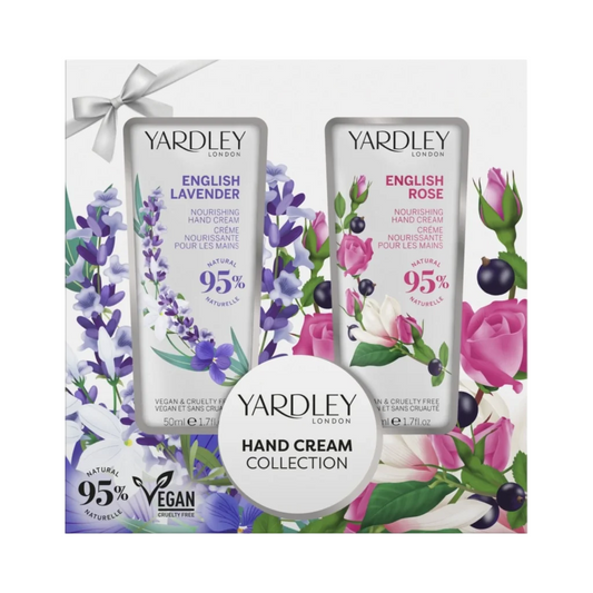 Set Yardley: English Rose, Handcreme, 50 ml + English Lavender, Feuchtigkeitsspendende Handcreme, 50 ml
