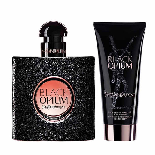 Set Yves Saint Laurent: Black Opium, Feuchtigkeitsspendende Bodylotion, 50 ml + Black Opium, Eau de Parfum, für Damen, 50 ml