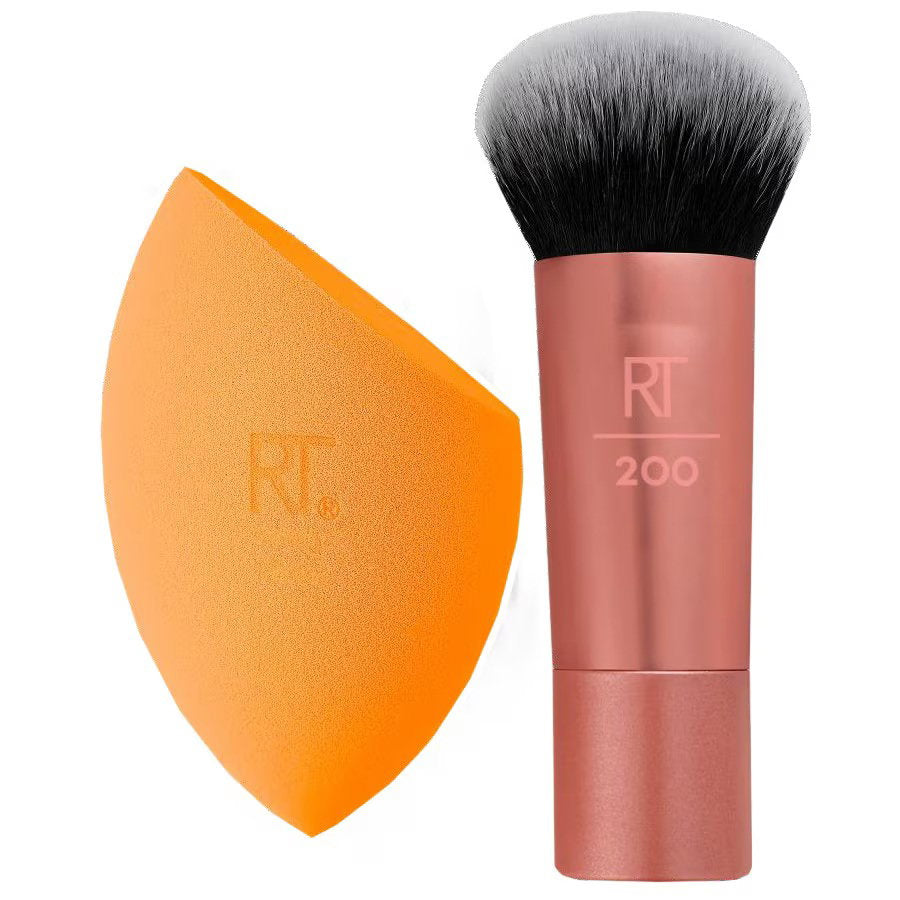 Real Techniques Reise-Set: Mini, Rouge-Pinsel, RT200 + Miracle, Make-up-Schwamm, Orange