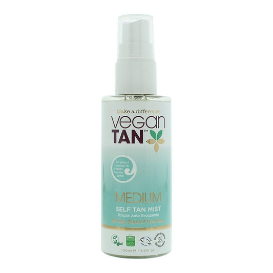 Vegan Tan, Mittel, Bräunung, Selbstbräunungsspray, für Gesicht & Hals, 100 ml