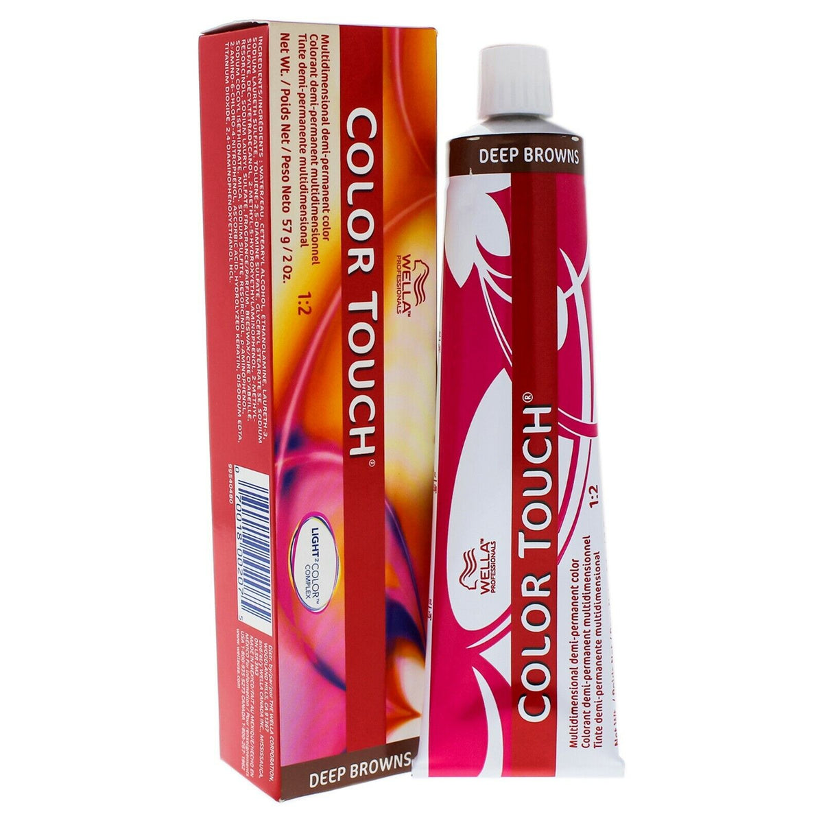 Wella Professionals, Color Touch, Ammonia-Free, Semi-Permanent Hair Dye, 5/75 Light Chestnut Brown Mahogany, 60 ml