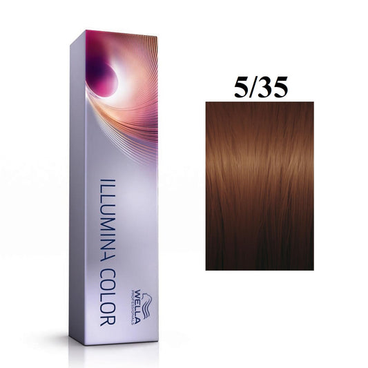 Wella Professionals, Illumina Color, Permanent Hair Dye, 5/35 Light Chestnut Golden Mahogany, 60 ml