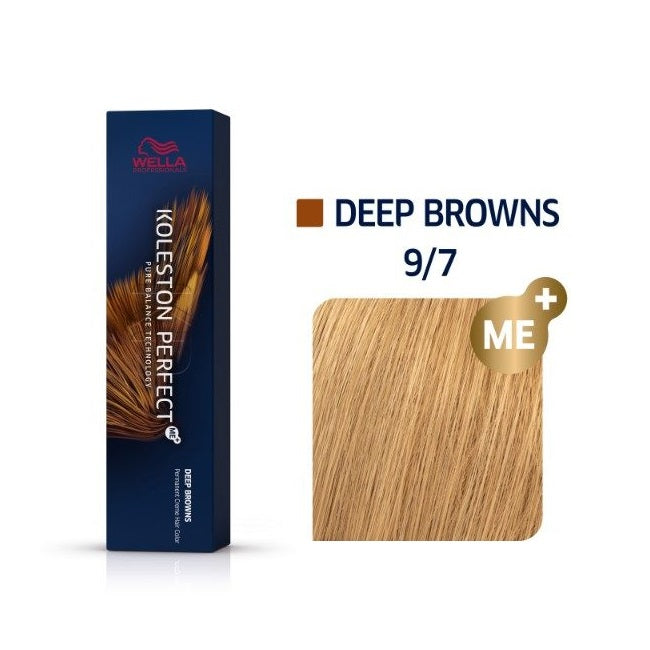 Wella Professionals, Koleston Perfect Me+, Permanente Haarfarbe, 9/7 Hellblond Braun, 60 ml